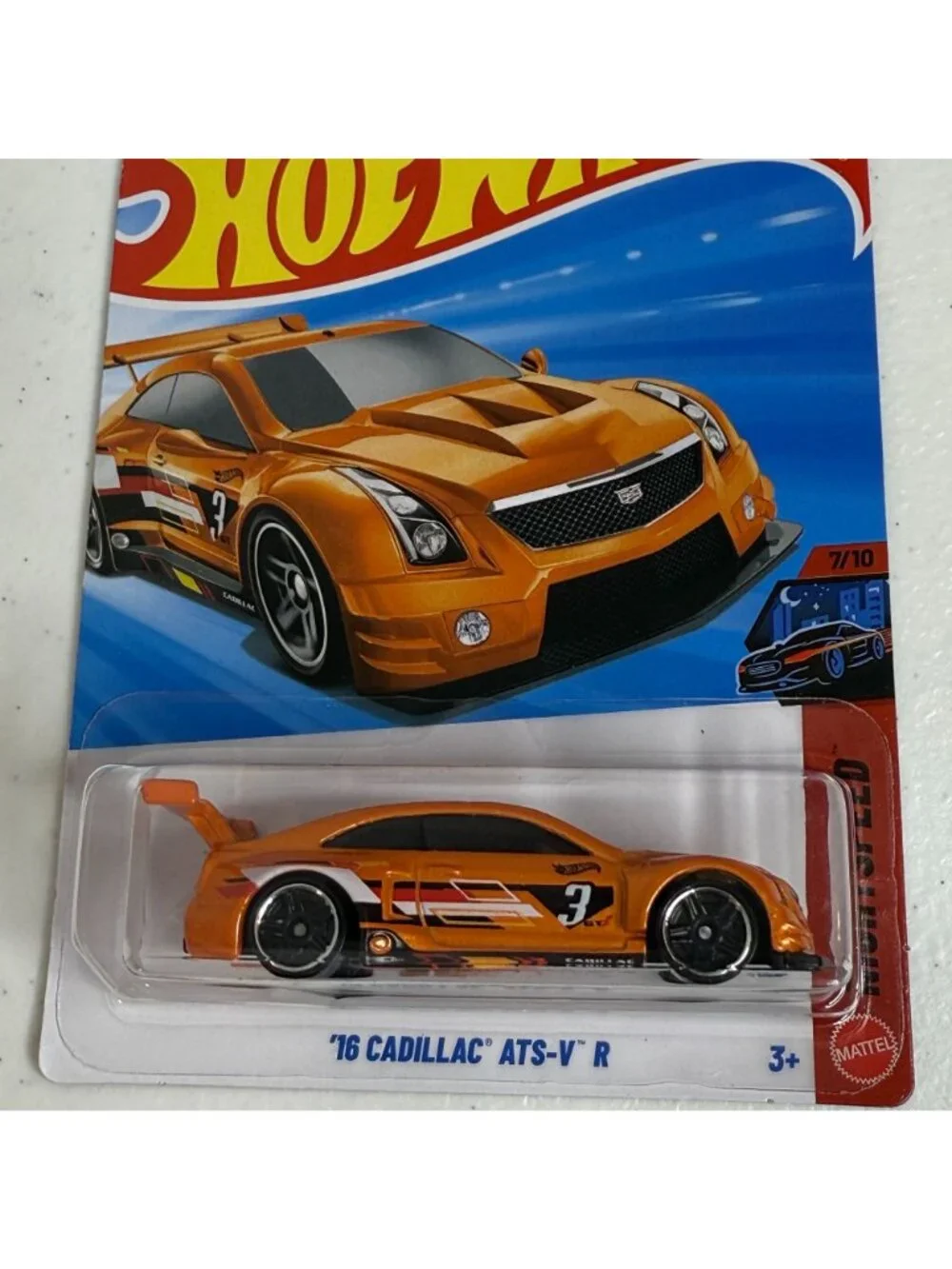 Hot Wheels Cadillac ATS-V R Nightburnerz 7/10 Orange Diecast NOC